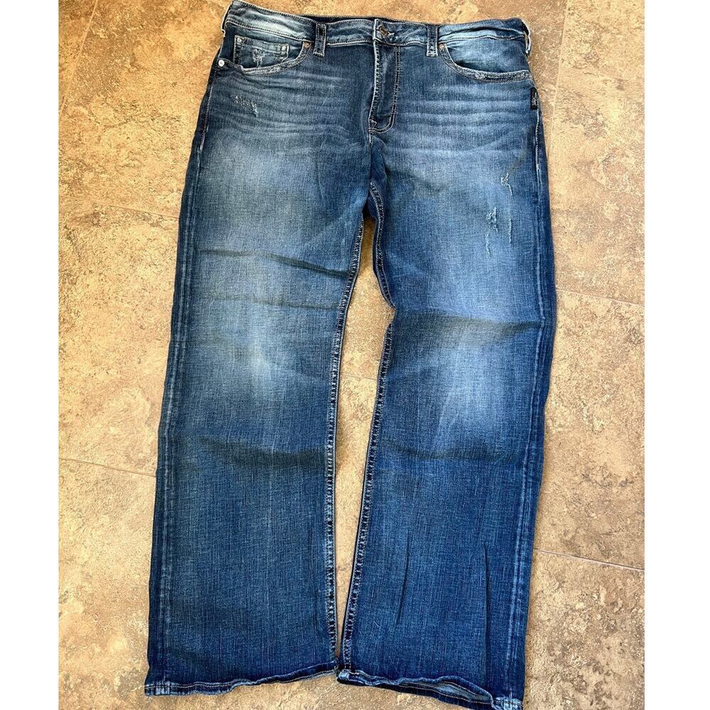 Silver Zac Relaxed Fit Straight Denim Jeans Slightly distressed Men's 38/34